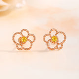 S925纯银太阳不规则花朵耳钉时尚轻奢小众设计简约气质耳饰品