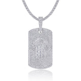 S925纯银镶嵌莫桑嘻哈吊坠个性搞怪大号夸张可穿网球链项坠