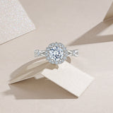 时尚925银全莫桑镶嵌戒子高版本 莫桑石轻奢小众女戒