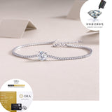 莫桑石18k铂金女士轻奢女手链