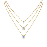 新潮流18K金色莫桑石吊坠叠戴项链s925纯银莫桑石項链吊坠