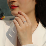 新品S925纯银圆形D色莫桑石个性简约时尚手饰戒指女指圈