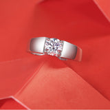 热销925纯银莫桑是石戒指戒男款直销礼品时尚