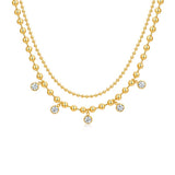 新款流苏S925纯银镶嵌莫桑石项链简约设计轻奢锁骨链女款