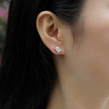 shopify祖母绿切割长方形男士女士S925银莫桑石耳钉