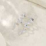 新款S925银欧式风莫桑石耳钉个性简约螺旋型长款S形状耳环女