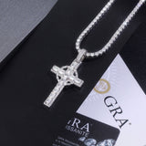 新款S925纯银莫桑石圣洁之光吊坠项链时尚项链饰品男