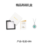 新款S925银绿色唯美花朵吊坠项链时尚简约风甜美气质锁骨链女