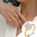 高级轻奢热销莫桑石金色简约指环925银戒指女小众女戒