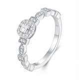 新款S925纯银八角形莫桑石戒指轻奢百搭指环女款