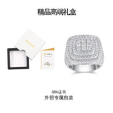 豪镶宽面嘻哈戒指新款电镀18k白金豪镶男士戒指