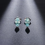 新款S925银4*6mm迷你马眼形小耳钉时尚气质耳饰女