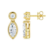 款S925纯银镶钻莫桑石耳钉小众轻奢耳环女款