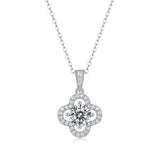 s925纯银莫桑石吊坠女经典莫桑石一克拉项链女锁骨链