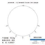s925银莫桑石十字架吊坠项小众项链