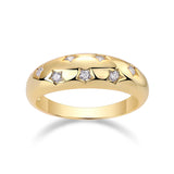 热销S925银镀金色指新款莫桑石时戒指女婚戒