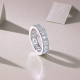 周家时尚指环纯银莫桑石闭口戒指指圈女