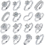 莫桑石六爪轻奢开口戒指纯银时尚