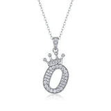 时尚皇冠26英文字母吊坠项链S925银莫桑男女嘻哈个性吊坠