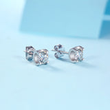 莫桑石耳钉女纯银简约时尚百搭S925耳饰耳钉