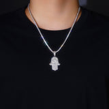 新款925纯银镶莫桑项坠嘻哈吊坠可穿过网球项链男士吊坠