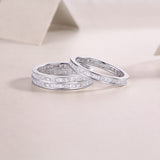 镶嵌多层莫桑石潮流嘻哈首饰指环奢华订婚排戒叠戴组合戒