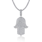 新款925纯银镶莫桑项坠嘻哈吊坠可穿过网球项链男士吊坠