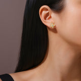 精工S925纯银莫桑石耳钉养耳洞耳环韩系耳饰