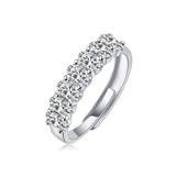 莫桑石六爪轻奢开口戒指纯银时尚