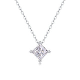 1克拉s925银莫桑石时尚吊坠项链公主方国检认证