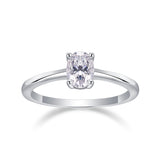 订婚礼物指圈925银蛋形莫桑石小众轻奢风戒指女