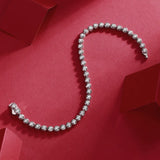 热销S925银莫桑石泡泡网球手链时尚流行男女士单排单拍手链女