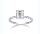 分销莫桑石戒指女轻奢925纯银镀18K金求婚订婚戒指