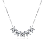 s925纯银莫桑石吊坠女经典莫桑石一克拉项链女锁骨链