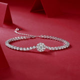 潘家多拉新款母亲节系列花卉手链925银莫桑纽扣手链DIY