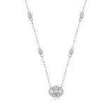 1克拉s925银莫桑石洁白夏夜吊坠项链