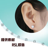 S925银莫桑石雨雪耳钉耳圈饰品耳骨钉