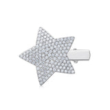 新款莫桑石轻奢刘海夹边夹满镶莫桑S925纯银发卡发饰