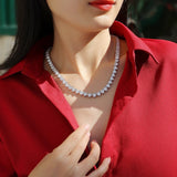 巴洛克925纯银网球项链单排时尚轻奢高级嘻哈款项链女