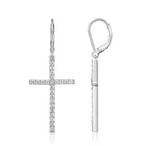 时尚精工多色十字架耳坠耳钉镶莫桑石耳环饰品女