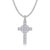 新款S925纯银莫桑石圣洁之光吊坠项链时尚项链饰品男