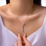 新款S925银七星项链轻奢小众百搭锁骨链生日礼物送女友