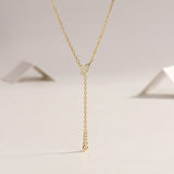 莫桑石Y字形yis风吊坠925纯银简约电镀金色轻奢项链