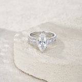 S925纯银莫桑石叠戴指环爆闪小众高级轻奢双排马眼戒指女