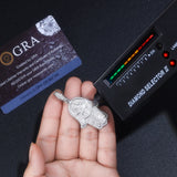 新款925纯银镶莫桑项坠嘻哈吊坠可穿过网球项链男士吊坠