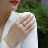 镶嵌真莫桑石闪耀时尚S925纯银莫桑石闭口女戒