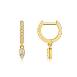 SHEIN耳坠 S925银镀18k黄莫桑石耳饰品