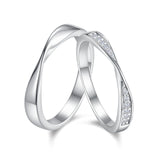莫比乌斯925纯银时尚莫桑石戒指情人节礼物情侣时尚对戒