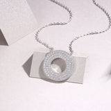 925纯银项链莫桑石轻奢时尚圆圈吊坠