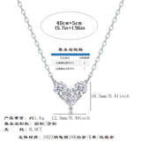 s925银莫桑石时尚吊坠项链生日礼物节日纯银女心形设计